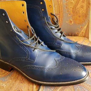 Men's Blue Wingtip Boot